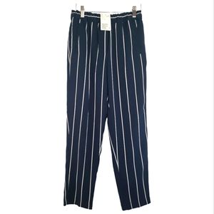 H & M Pull On Pant NWT Size 2 in Navy with White Stripe Nautical Preppy